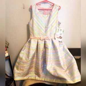 NWT BONNIE JEAN PASTEL SHIMMER SIZE 12 GIRLS DRESS